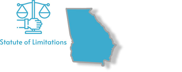 A stylized image of the state of Georgia with the words Statute of Limitations overlaid on top of it