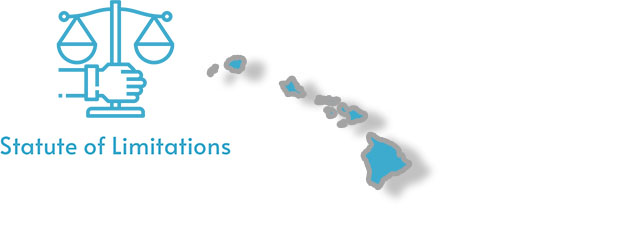 A stylized image of Hawaii with the words Statute of Limitations overlaid