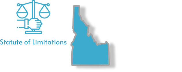 A stylized image of the state of Idaho with the words statute of limitations overlaid on top