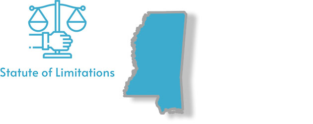 A stylized image of Mississippi with the words statute of limitations written on it