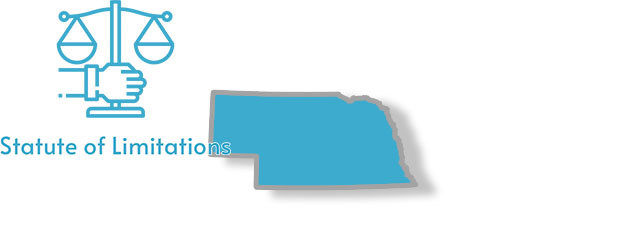 A stylized image of Nebraska with the words statute of limitations written over top of it